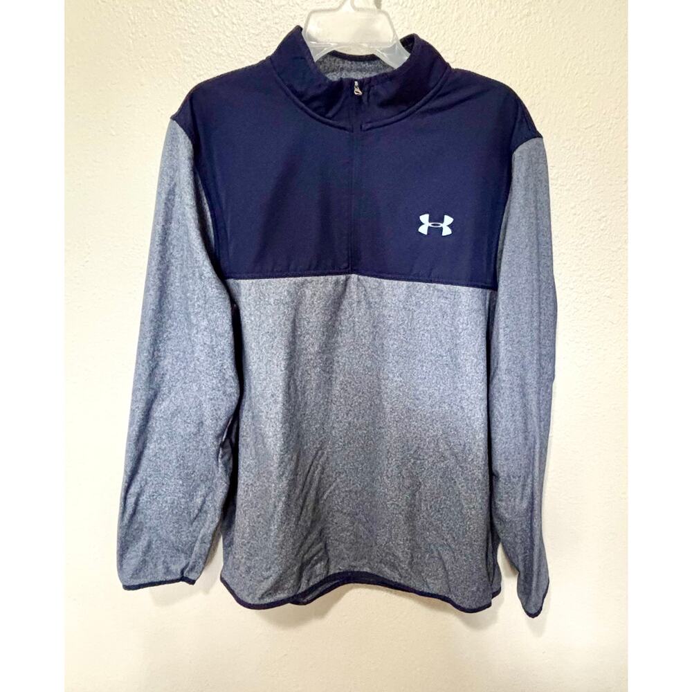 Men’s Under Armour Pullover 1/4 Zip Coldgear Loose Blue Fleece Two-Tone, 2XL